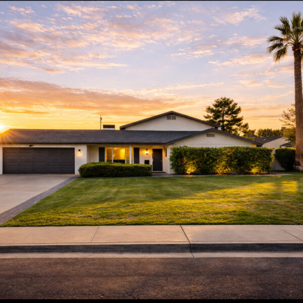 Monument Recovery residential facility front exterior at sunset